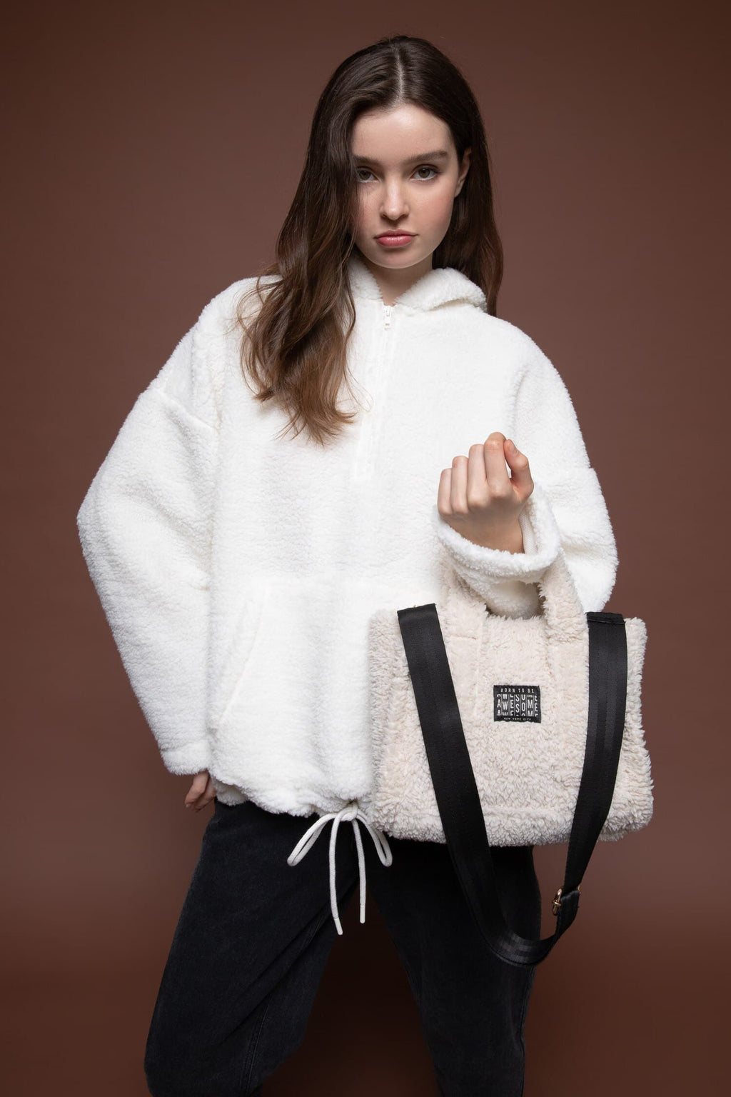 Women Printed Flat Plush Crossbody Bag