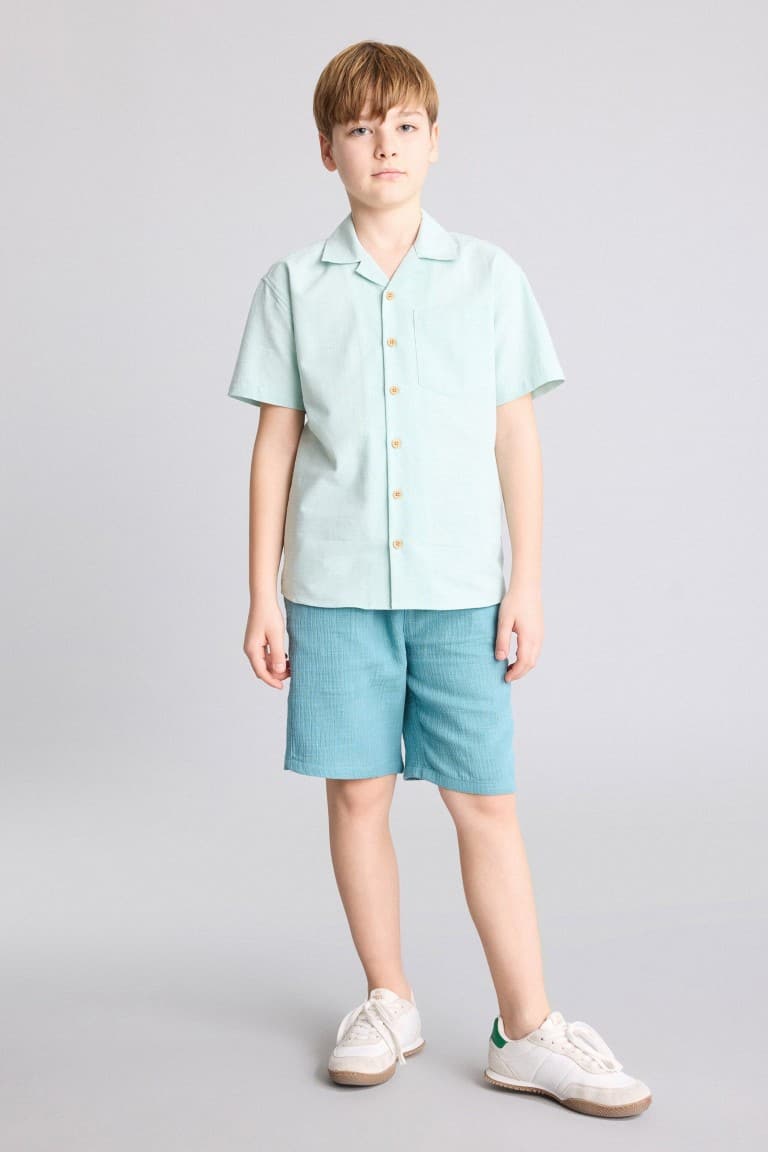 Boy Elastic Waist Muslin Shorts