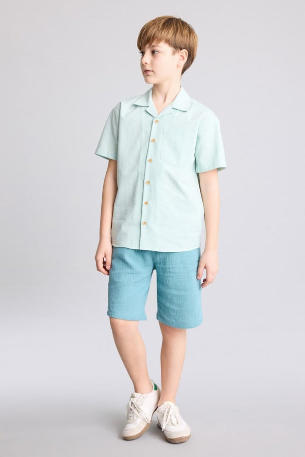 Boy Elastic Waist Muslin Shorts