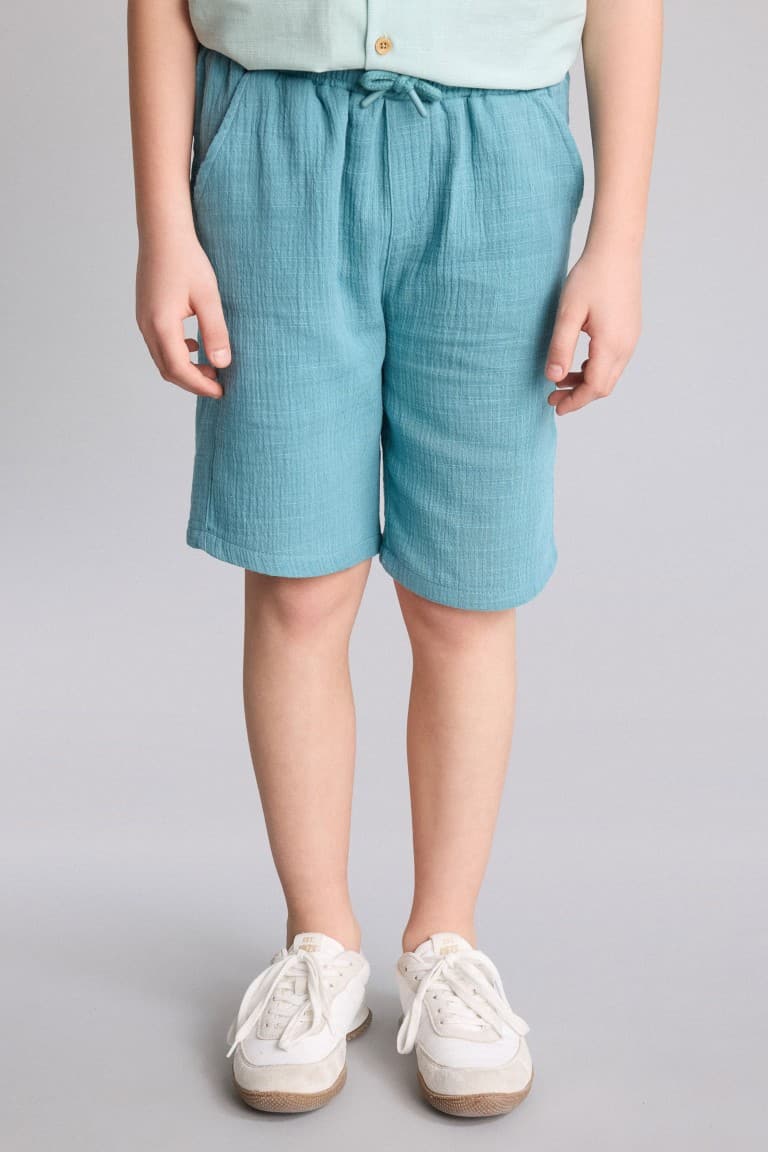 Boy Elastic Waist Muslin Shorts
