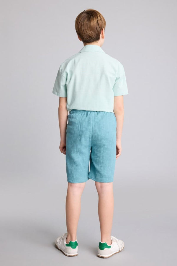 Boy Elastic Waist Muslin Shorts