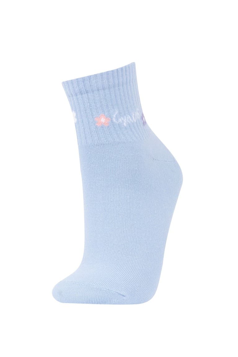 5 Pcs Cotton Sock With Women's Comfortable Rubber