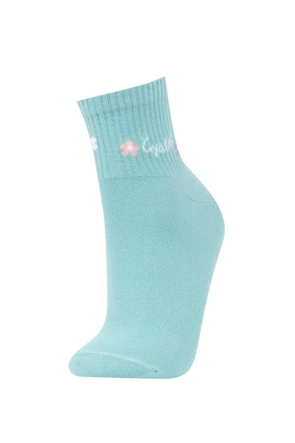 5 Pcs Cotton Sock With Women's Comfortable Rubber