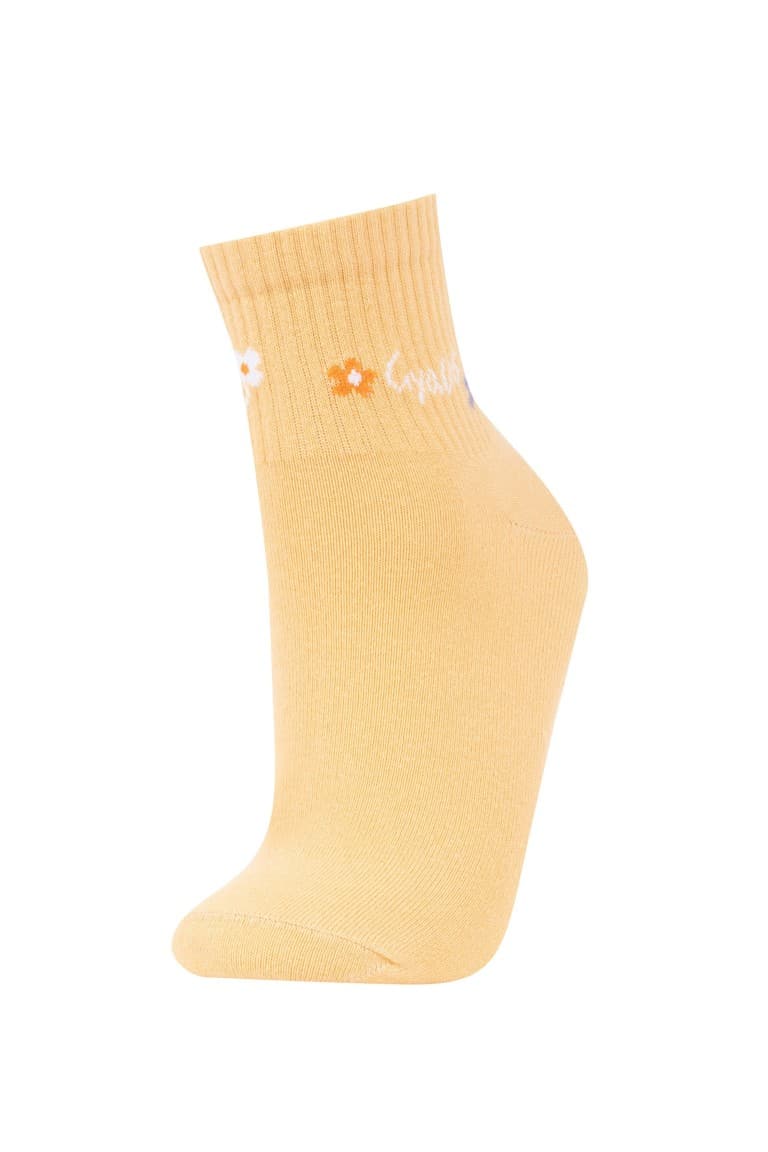 5 Pcs Cotton Sock With Women's Comfortable Rubber