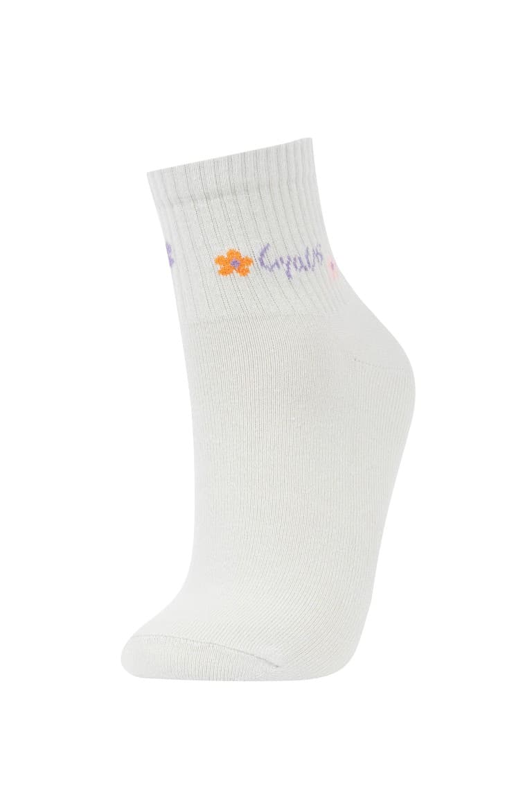 5 Pcs Cotton Sock With Women's Comfortable Rubber
