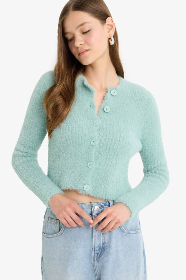 Cool Slim Fit Slim Cut Crew Neck Knitwear Cardigan