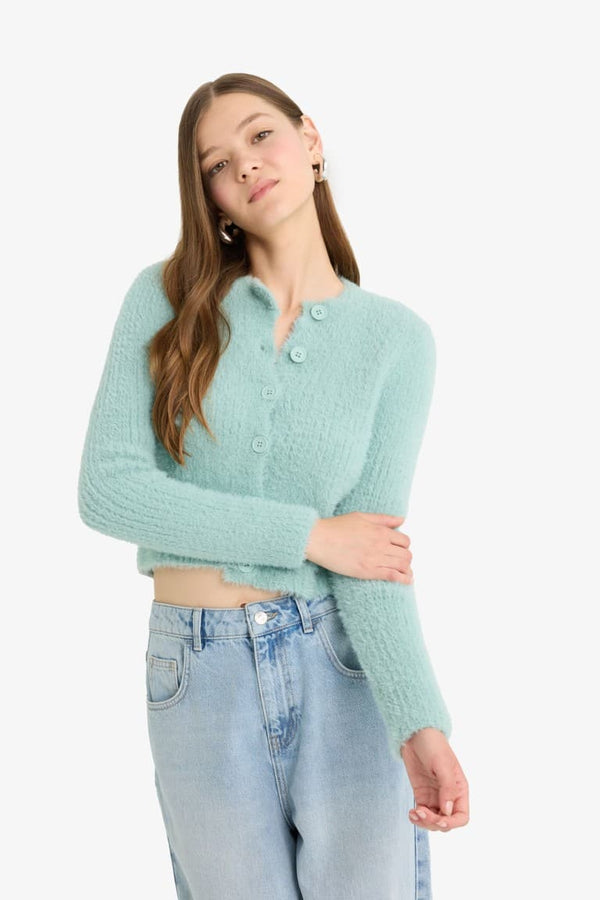 Cool Slim Fit Slim Cut Crew Neck Knitwear Cardigan